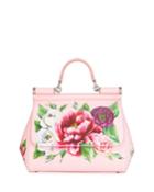 Sicily Medium Floral Leather Top-handle Bag