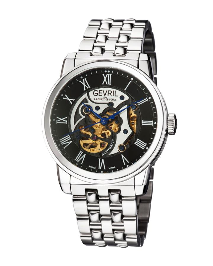 Men's Automatic Vanderbilt Silver Tone Stainless Steel Bracelet Watch