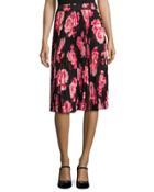 Rosa Floral Pleated Chiffon Skirt,
