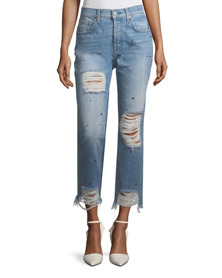 Josefina High-rise Straight-leg Distressed