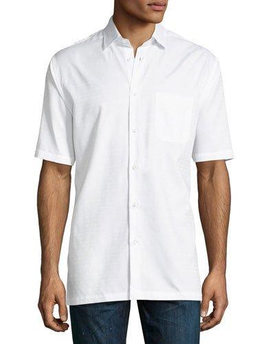 Classic-fit Regular-finish Tonal-print