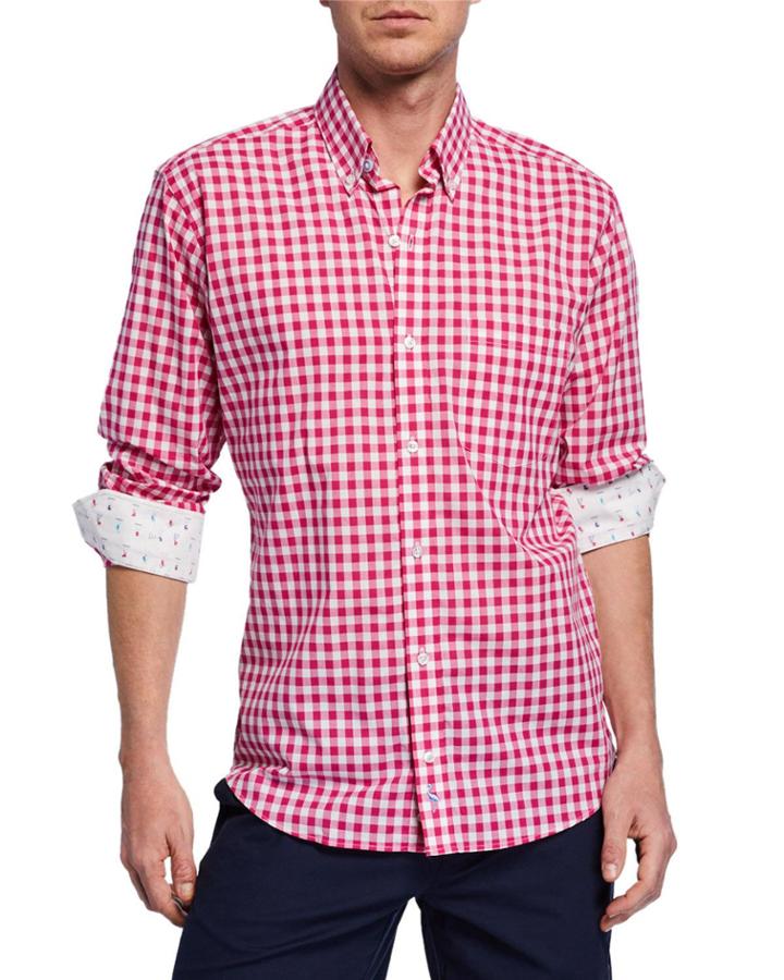 Men's Checkered Button-down