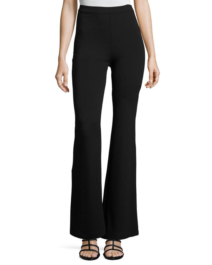 High-rise Flared Trousers, Black