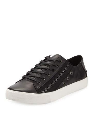 Silks Zipper-trim Leather