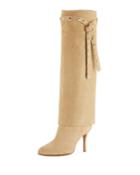 Studded-strap Knee Boots