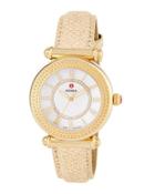 37mm Caber 18k Gold Watch W/ Diamonds & Topaz, Gold