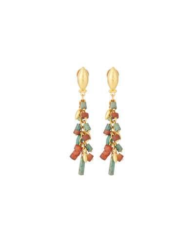 Phoenician 24k Multicolor Turquoise Tassel Earrings