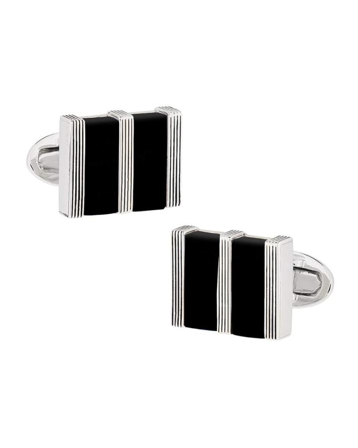 Rectangular Silver Two-section Cuff