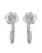 18k White Gold Inside/outside Diamond Hoop Earrings