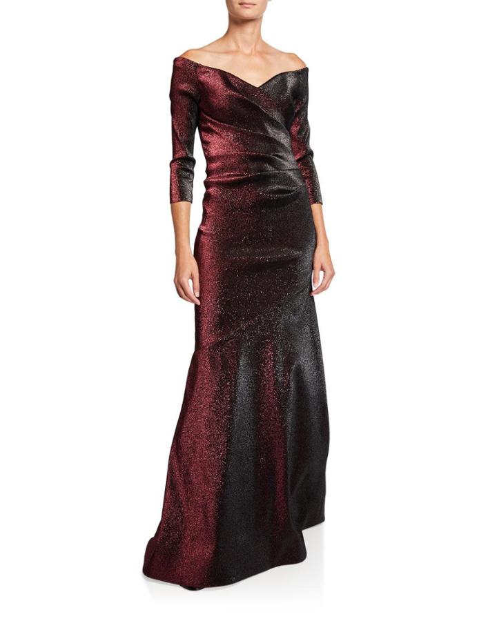 Off-the-shoulder Metallic