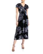 Portia Floral-print Velvet Dress