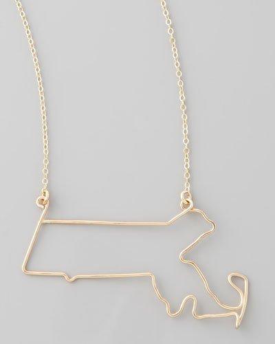 Gold State Pendant Necklace,