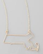 Gold State Pendant Necklace,