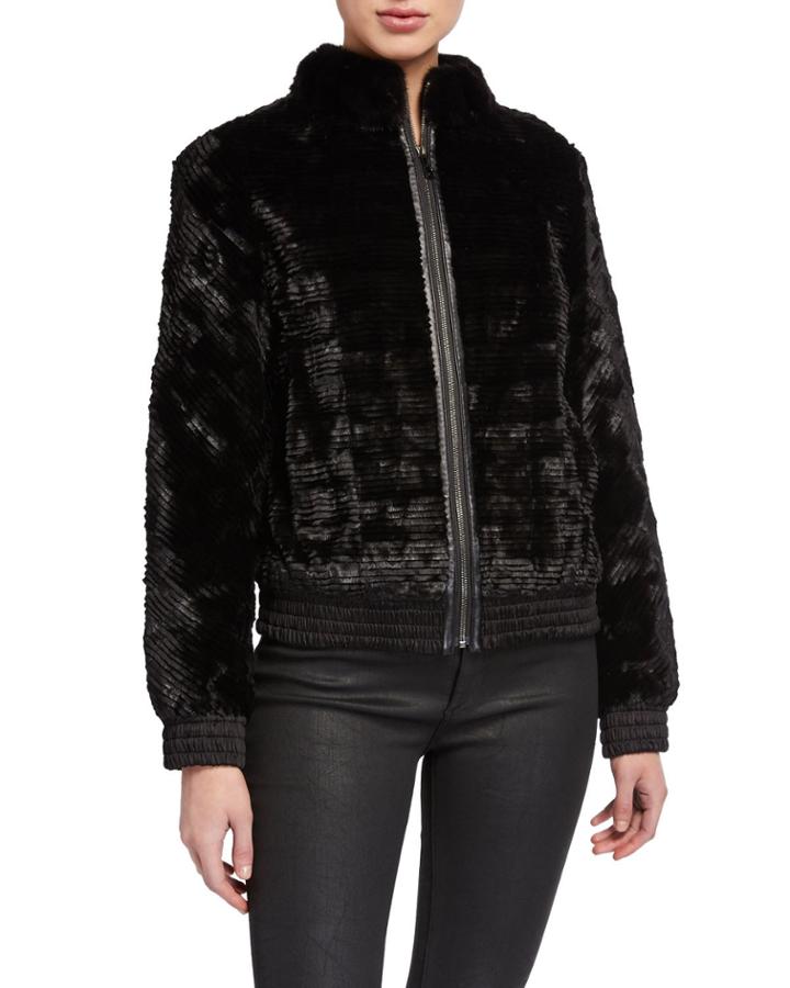 Grooved Mink Zip Jacket