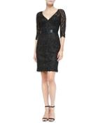 V-neck Lace Cocktail Dress