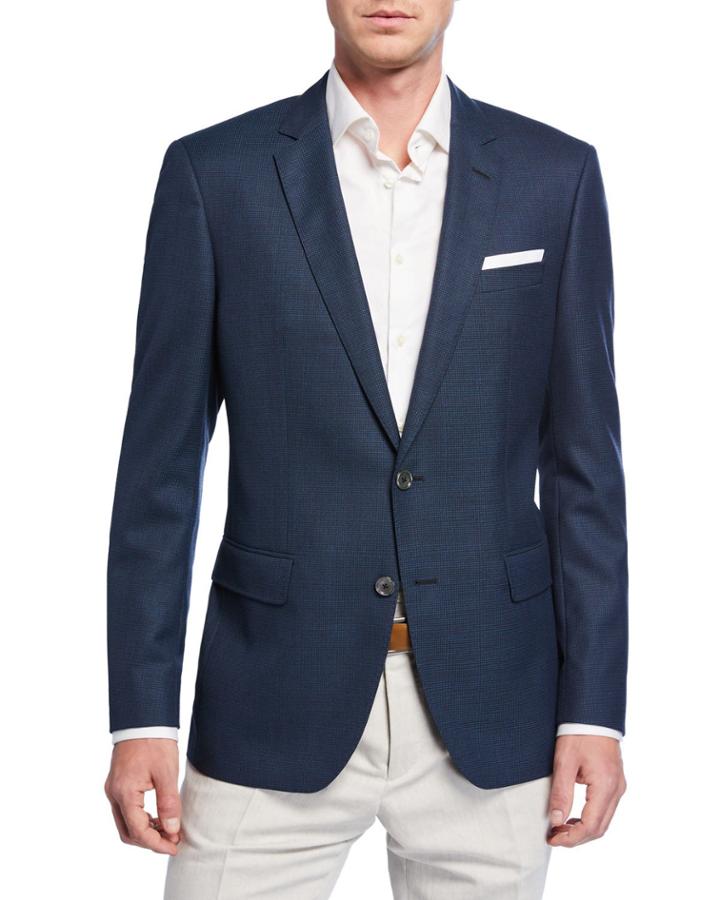 Men's Slim-fit Solid Wool