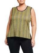 Plus Size Check Print Tank