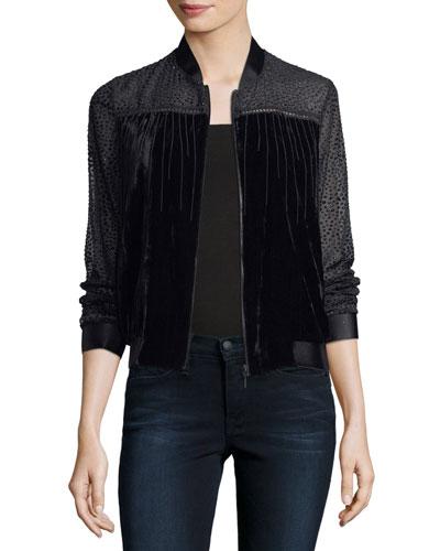 Velvet & Chiffon Bomber Jacket