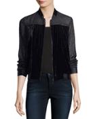 Velvet & Chiffon Bomber Jacket
