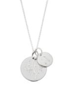 Sterling Silver Block Initial & Tree Of Life Charm Necklace