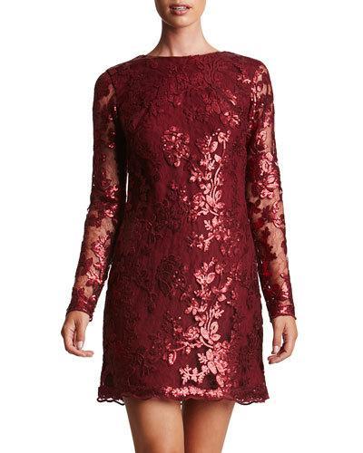 Sequined Sheer-sleeve