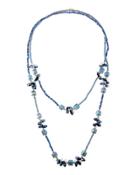 Long Midnight Blue Beaded Necklace
