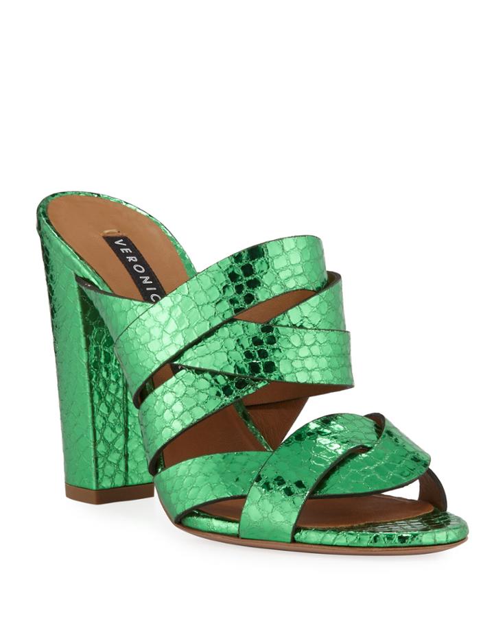 Macey Snake-embossed Metallic