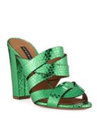 Macey Snake-embossed Metallic