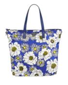 Donna Lady Floral-print Nylon Shopper Tote Bag