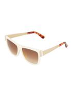 Square Havana Plastic Sunglasses, Ivory