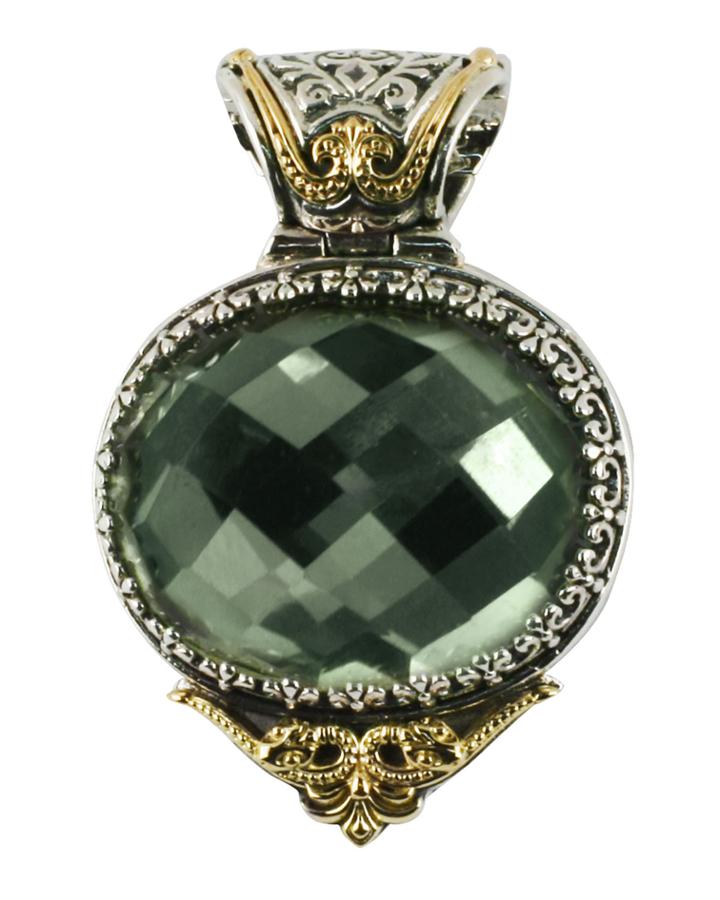 Green Amethyst East-west Oval Pendant