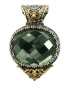 Green Amethyst East-west Oval Pendant