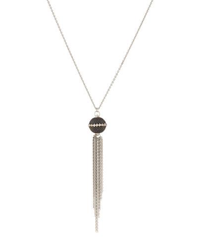 New World Black Sapphire Ball & Tassel Pendant Necklace