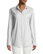 Sabira Streamline Stripe Button-front Blouse