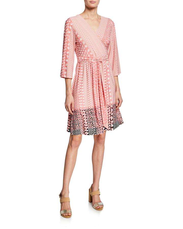 Polka-dot Illusion Wrap Dress