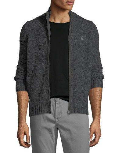 Zip-front Wool-blend