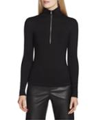 Lane Nouveau Jersey Zip-front Turtleneck Top
