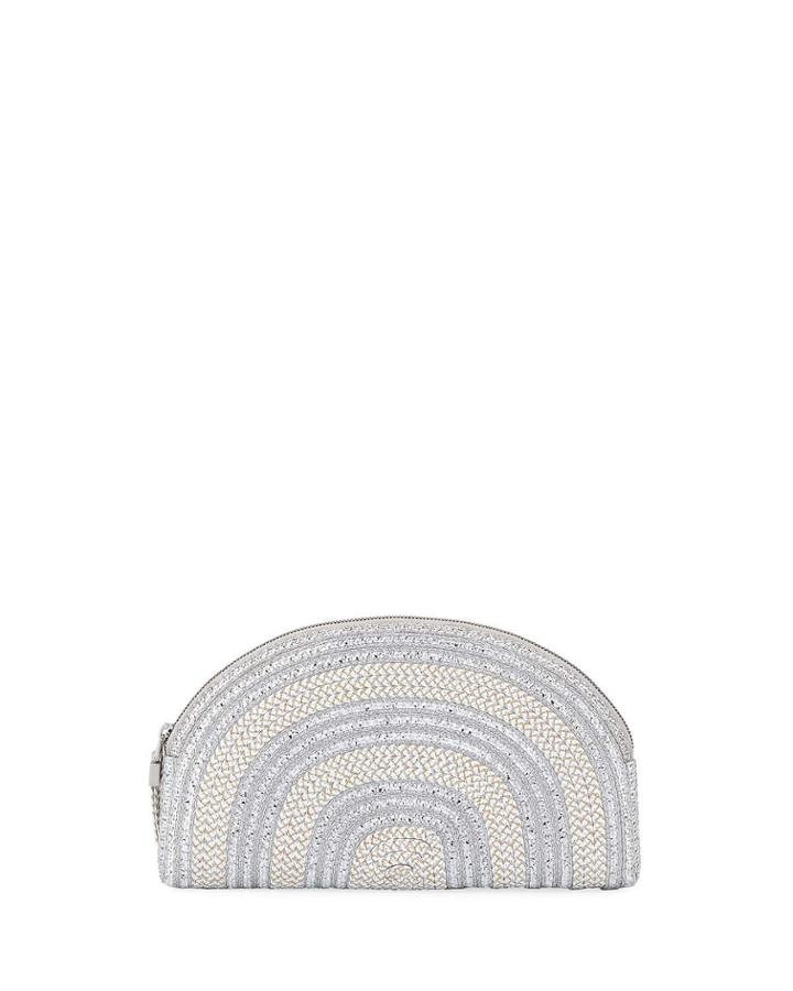 Croissant Metallic Raffia Clutch Bag