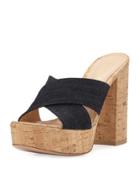 Cassie Denim Crisscross Platform