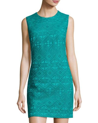 Jade Sleeveless Geometric Pattern