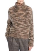 Melange Mohair-cashmere Turtleneck