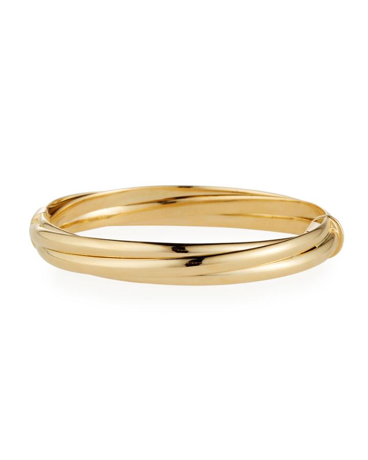 Estate 18k Yellow Gold Thin Cable Bangle