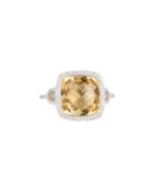 18k White Gold Citrine & Diamond Ring,