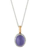 18k Lavender Jade & Diamond Pendant Necklace