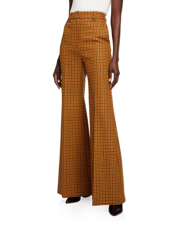 Bernadette Gingham Wide-leg Pants