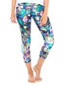 High-rise Geometric Oil-slick Capri Performance