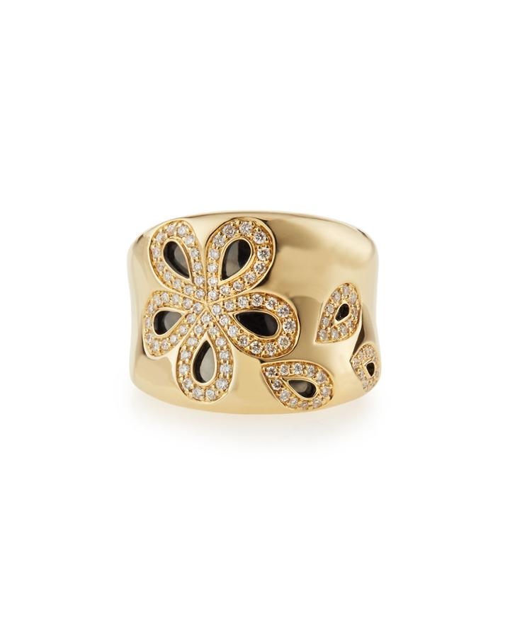 Roberto Coin Fantasia 18k Diamond Daisy Band Ring, Women's, Gold