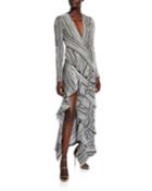 Taja Printed Jersey Long-sleeve Dress