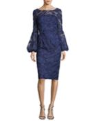 Sequin Lace Bell-sleeve Dress