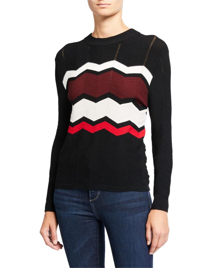 Zigzag Stitch Crewneck